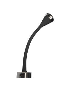COB LED Flexi Leeslamp - Soft-Touch, Zwart 2.1A USB Socket en Switch - 3.200°K - 1.5W