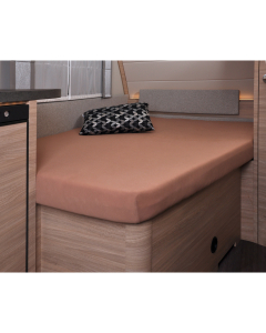 Hoeslaken 137 x 195 (110/90) cm voor Frans bed in caravan, macciato