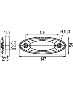 Hella Zijmarkeringslamp LED 12V oa. Hobby