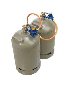Systeem met twee flessen Caramatic BasicTwo 50mbar 1,5 kg/h