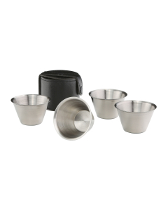 Bekerset met 4 bekers edelstaal