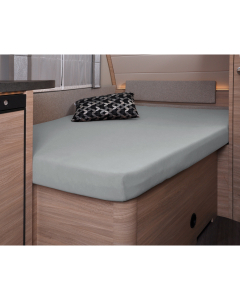 Hoeslaken 137 x 195 (110/90) cm voor Frans bed in caravan, zilver