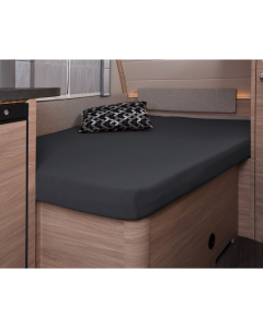 Hoeslaken 137 x 195 (110/90) cm voor frans bed in de caravan, titanium