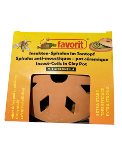 Insectenspiraal in kleipot, pot incl. 2 insectenspiralen