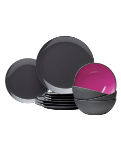 Gimex Serviesset Greyline Paars